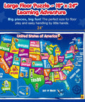 Map Puzzle For Kids Ages 4 To 8 With 50 State Shaped Pieces 103 Piece USA Map Floor Puzzle Large 18x24 Learning Toy For Geography