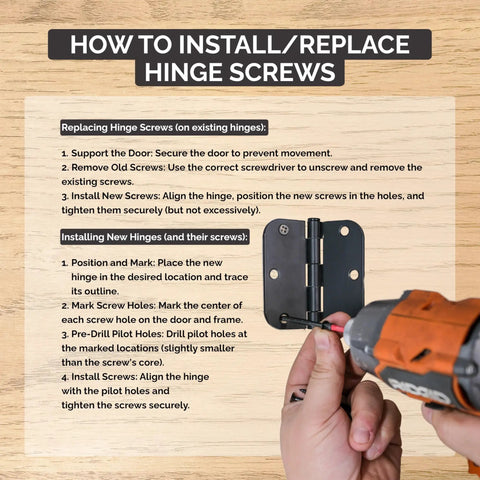 How to install Premium Satin Nickel Wood Screws For Door Hinges And Cabinet DIY Projects Flat Head Phillips Drive.