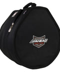 Road Ready Heavy Duty 8x8 Inch Tom Drum Case Featuring Truform Shaped Contour And Dynazip Zipping System side view, black fabric, durable design.