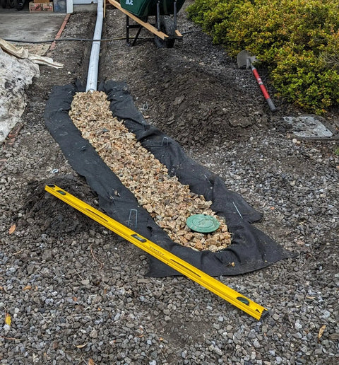 Non Woven Geotextile Landscape Fabric 4 Oz Industrial Grade Durable UV Protected Roll 3 Ft By 360 Ft installed under gravel