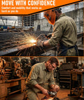 Men's Tough As Nails Flame Resistant Work Shirt Cut From 6.5oz 100 Percent Cotton Twill With Water Repellent Finish UL Certified NFPA 2112 CAT 2 worn during welding.
