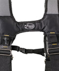 Close-up of black Pro Ballistic Suspension Rig for work with Infinity Tool Belt and LoadBear stretch comfort straps