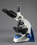 Lab Workhorse Triocular Compound Microscope With 40x To 1000x Magnification LED Illumination and rotating head detail.