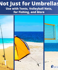 Easy Install Sand Umbrella Anchor 2 Pack For Beach Day Must Haves Windproof Up To 1.6 Inch Poles used for fishing, tent, volleyball
