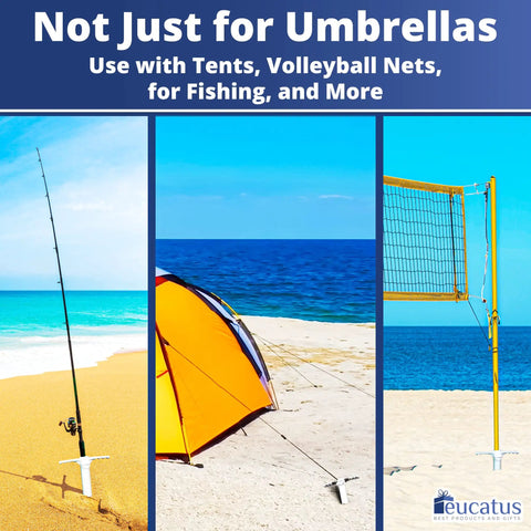 Easy Install Sand Umbrella Anchor 2 Pack For Beach Day Must Haves Windproof Up To 1.6 Inch Poles used for fishing, tent, volleyball