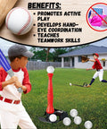 Kids Tball Set With Tee Oversized Bat And Six Oversized Balls For Ages 3 To 5 And Toddlers Easy Hit Practice Outdoor Play Toddler Sports Toy