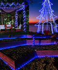 Solar Rope Lights Outdoor Waterproof, 39.37 Feet Copper Wire With Clear PVC Tubing, decorating gazebo, tree, and garden paths at night.
