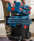 Stackable Tool Storage Case With 1-Click Lock, Top Front And Side Handles For Easy Transport, Quick Access Locking Clips, Built Tough