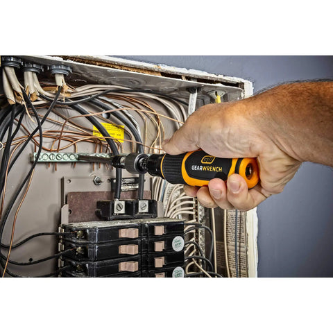 Quarter Inch Drive Torque Screwdriver With Pro Grade Build, Adjustable 10 To 50 Inch Pounds in use on electrical panel