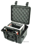 Rugged Waterproof Battery Box For 12V 35AH Or 20AH Cells With Hella Durable Marine Grade IP68 Housing, showing open design and foam lining.