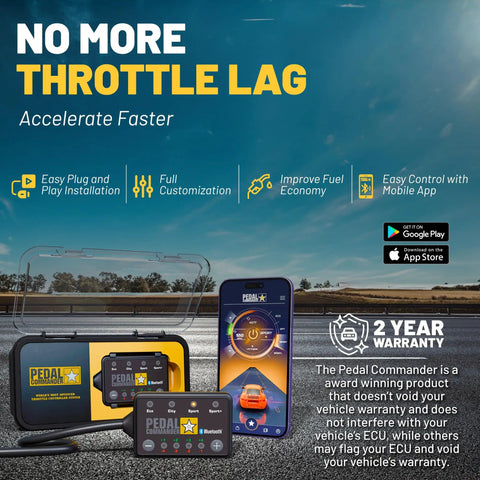 Ford Mustang Mach E 2021 Through 2026 Throttle Response Controller With Wireless App Sync and Four Drive Modes showing app and controller.