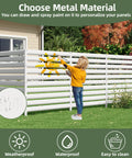 Person painting on 42 Inch High By 38 Inch Wide Three Panel Air Conditioner Fence Panels For Outdoor Privacy Screens Kit