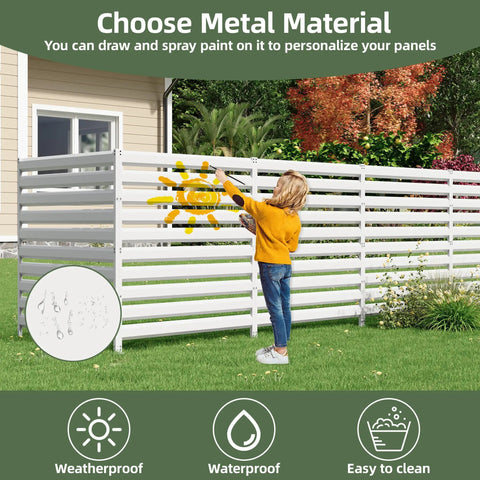Person painting on 42 Inch High By 38 Inch Wide Three Panel Air Conditioner Fence Panels For Outdoor Privacy Screens Kit