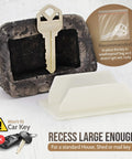 Outdoor Fake Rock Key Hider That Looks And Feels Like Real Stone, Weatherproof Spare Key Storage For Garden Or Yard with key inside