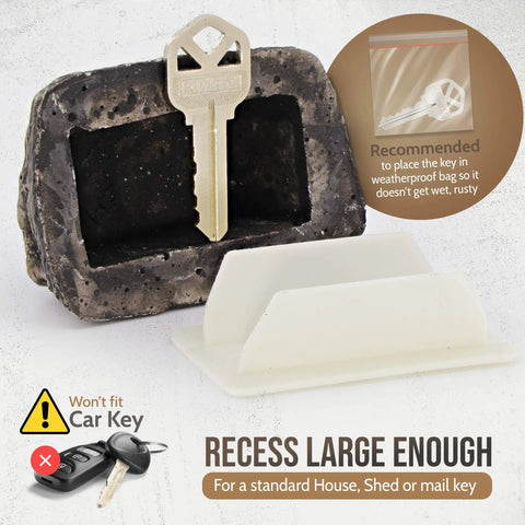 Outdoor Fake Rock Key Hider That Looks And Feels Like Real Stone, Weatherproof Spare Key Storage For Garden Or Yard with key inside