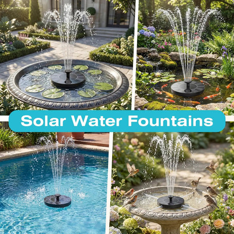 Solar Powered Bird Bath Fountain Pump Upgrade Mini Free Standing Water Pump For Garden Outdoor Pond Fish Tank And Pool Eco Friendly No Battery Needed Breezy Setup