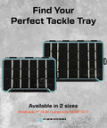 BallistiX 3.7 Tackle Tray Waterproof Lure Box With Clear Polycarbonate Lid showcasing two sizes on textured background
