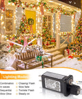 165 Ft 500 LED Christmas Lights Outdoor Indoor Plug In Warm White Waterproof Connectable Clear Wire Twinkle Lights For Large Trees Rooms And Holiday Party Decor Create A Cozy Vibe featuring house decorated with lights and snowman