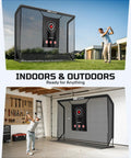 Backyard Golf Hitting Net For Indoor Outdoor Practice 10x8ft with Heavy Duty Netting in backyard and garage settings