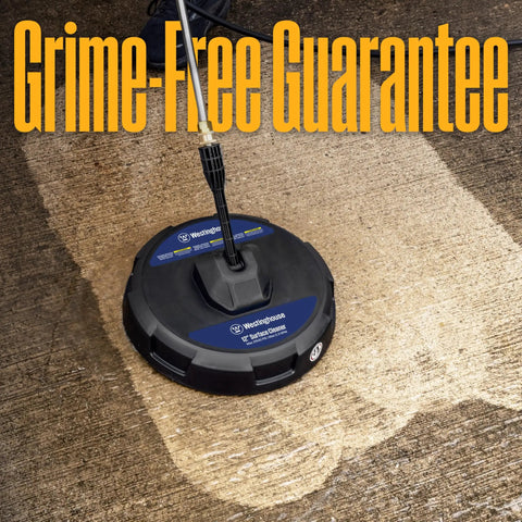12 Inch Pressure Washer Surface Cleaner Attachment For Up To 2500 PSI cleaning concrete surface, grime-free guarantee