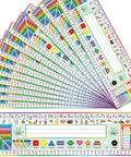 36 Piece Classroom Name Plates For Desks With Alphabet And Math Labels Multipurpose Manuscript Name Tags, colorful designs displayed