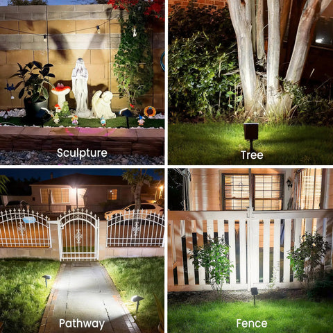 Hella Bright Solar Spotlights Outdoor Waterproof Cool White Landscape Lighting With High And Low Dual Modes Slick Weather Resistant Design That Really Stands Out Top Shelf 4 Pack Bundle