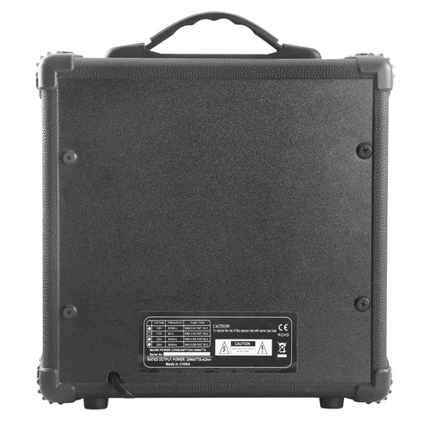 Back view of 20 Watt Portable Electric Guitar Amplifier With Headphone Input And Gain Control For Quiet Practice Or Onstage Jams