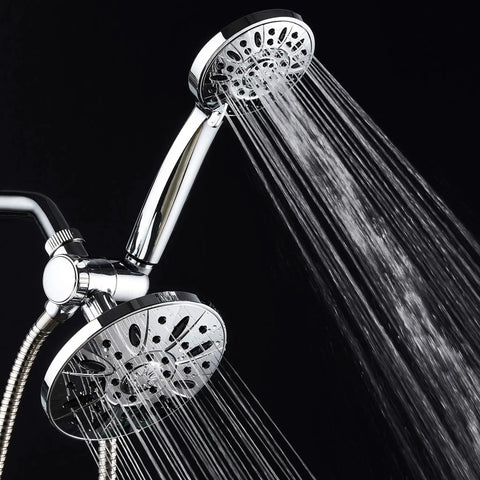 Premium 6 Inch High Pressure Three Way Rainfall Shower Combo With Dope Rain Head And Six Setting Handheld Use Separately Or Together