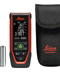 Disto D2G Laser Distance Meter For Pros With 390 Ft Range Green Beam Bluetooth NFC Data Transfer Smart Horizontal Add Subtract Volume 30 Measurement Memory Four Line Display Intelligent End Piece Hand Loop Pouch IP54 Indoor Use with pouch and batteries