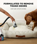 Person using EveryMess Ultra Powerful Mess Busting 3 In 1 Wet Vacuum Dry Vacuum And Stain Eliminator With StainForce Technology Gray VX101 on pet bed