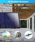 Dimmable Solar Shed Light With Remote Control, IP65 Waterproof indoor outdoor hanging lantern in rain on patio
