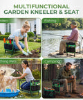 Foldable Garden Kneeler Seat Bench With Cross Body Tool Bag And Removable Pouch Heavy Duty Stool in various uses