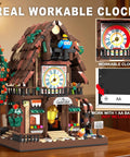 Cuckoo Clock House Building Set Compatible With Lego Real Working Clock And Rotating Waterwheel Mechanical Linkage Big House Build Kit For Adults And Kids Ages 8 To 12 1909 Pieces Epic Birthday Gift, front view