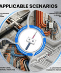 Image showing various applicable scenarios for the Heavy Duty Drill Powered Wire Puller Attachment Automatic Electrician Fish Tape Tool.
