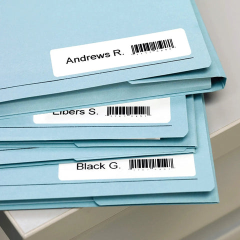LabelWriter 450 Turbo Direct Thermal Printer Turbo Mode Prints 71 Inkless Labels Min used for labeling blue folders with barcodes.