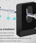 Installation steps for 6 Piece Heavy Duty Metal Mirror Clips Set For Wall Mounting Powder Coated Rust Resistant J Brackets.