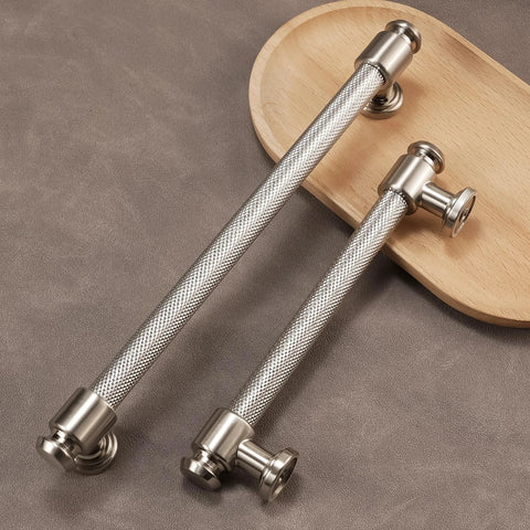 10 Pack 5 Inch 128mm Knurled Brushed Satin Nickel Kitchen Cabinet Handles Drawer Pulls For Cabinets Cupboards And Dressers