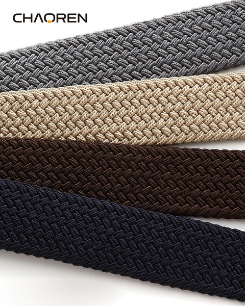 Stretch Belt For Men Braided Elastic Golf Belt 1 3 8 Inch Adjustable Everyday Wear For Jeans And Shorts Durable Woven Nylon With Superior Texture And Casual Street Vibe showing various colors of woven nylon belts.