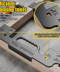 Heavy Duty 3 In 1 Multi Angle Framer With 16 Inch On Center Layout Gauge forged from solid cast aluminum on wood.