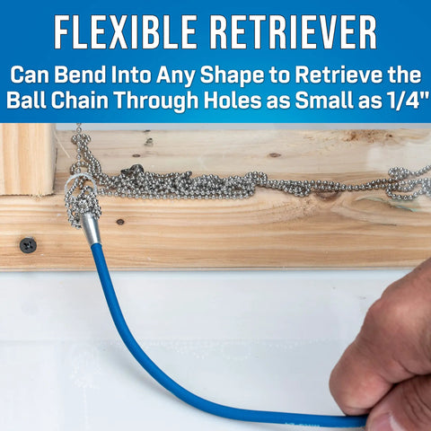 MagneTriever Magnetic Retrieval System Kit With Flexible 24 Inch Retriever, 10 Foot Ball Chain, Three Quarter Inch Stop Ring, MRS RH20 Expandable Retrieval Hook, And Durable Pouch For Easy Debris Retrieval In Tight Spots