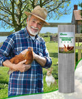 Top Shelf 304 Stainless Steel Hardware Cloth Quarter Inch Wire Mesh 23 Gauge Roll 40 X 98 Feet with man holding chicken