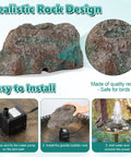 Red Moss Resin Granite Bird Bath Fountain With 7W Water Pump Rock Style Yard Decor To Attract Hummingbirds bird bath installation and components.