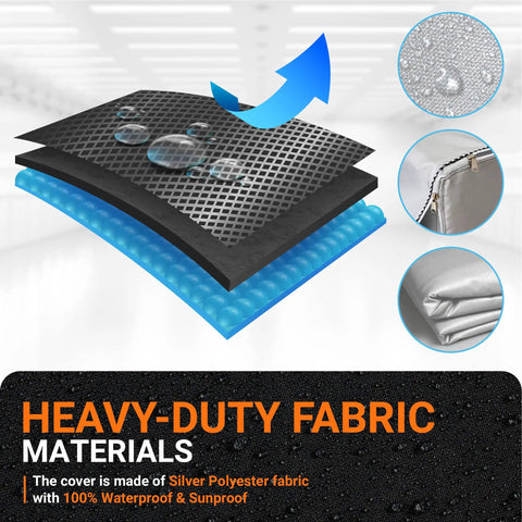 2-Pack Washer And Dryer Covers For Top-Load And Front-Load Machines, all-weather waterproof polyester layers and features