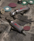 Badass 1/4 Inch Collet Air Die Grinder Rocking Zero Point Four Horsepower And Twelve Thousand Rpm with assorted grinding tools.