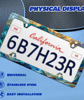 Stainless Steel License Plate Frame With Ocean Waves Sunset Fantasy Art Personalize Your Plate 6 X 12 Inches Includes Screws
