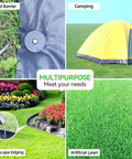 Heavy-Duty Galvanized Landscape Stakes With Gasket Caps, 6.3 Inch Garden Spikes For Securing Weed Barriers Artificial Lawn Patio Rugs And More, 50 Pack Durable Steel Garden Fixers used for multipurpose applications like weed barriers and artificial lawns.