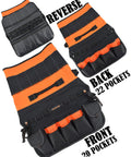 5 Gallon Bucket Tool Organizer With 47 Pockets Heavy Duty 1680D Ballistic Fabric Bucket Bag Holder front and back view