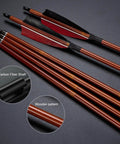 Premium 30 Inch Carbon Hunting Arrows With Real 4 Inch Turkey Feather Fletching And Removable Tips 500 Spine Practice Target Arrows For Compound Recurve And Longbows 12 Pack Brown Shaft