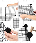 Assembly process of 8 Cube Wire Grid Storage Organizer Dope Modular Shelving System For Living Room And Home Office Durable Metal Grids DIY