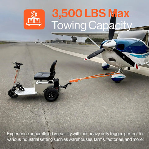 Awesome Heavy Duty Electric Tugger Cart With 2600 Lb Tow Power Perfect For Warehousing And Moving Gear With Ride On Seat for towing aircraft
